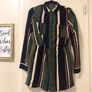 Striped multi color romper